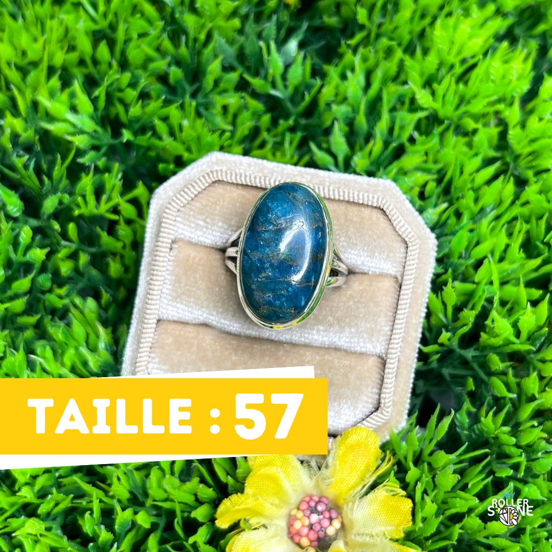 Bague Argent Apatite Néon #6