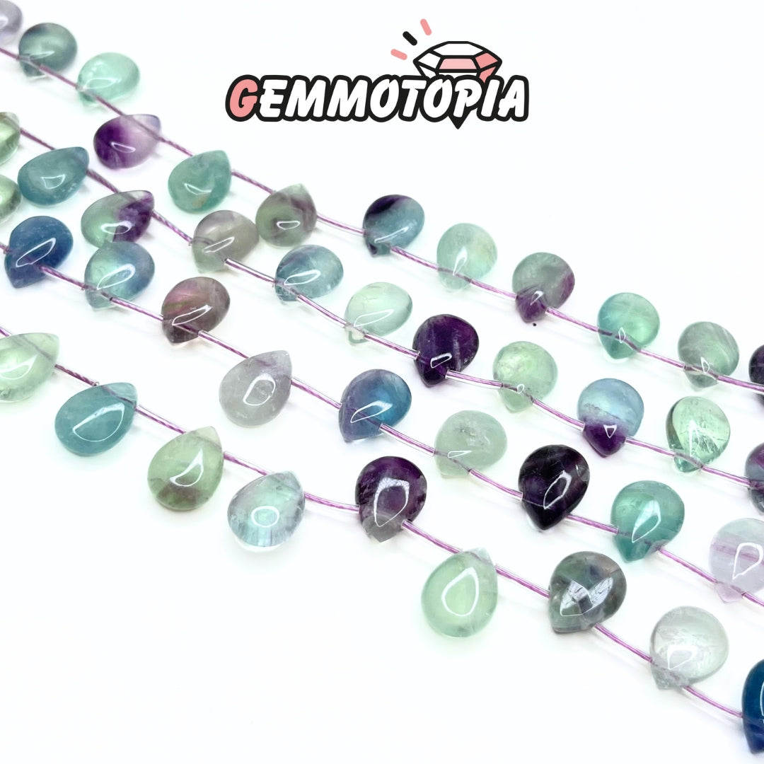 Perle Goutte Fluorite Arc en Ciel 1A