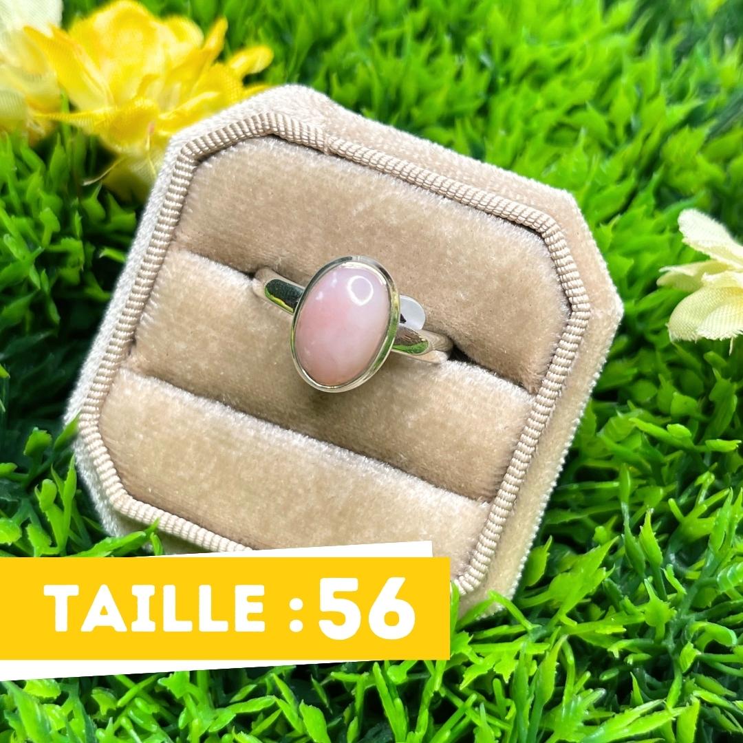 Bague Argent Opale Rose #38