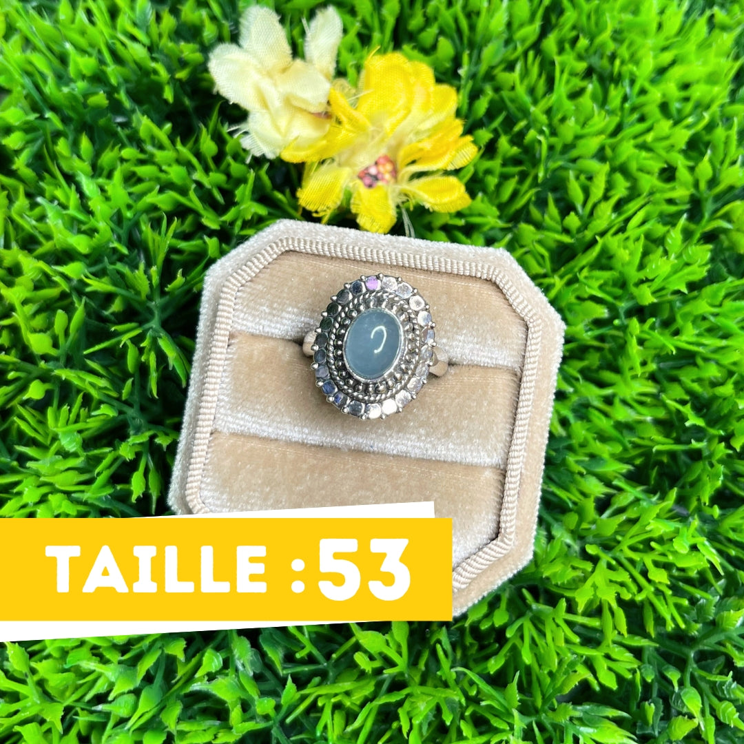 Bague Argent Aigue Marine #49