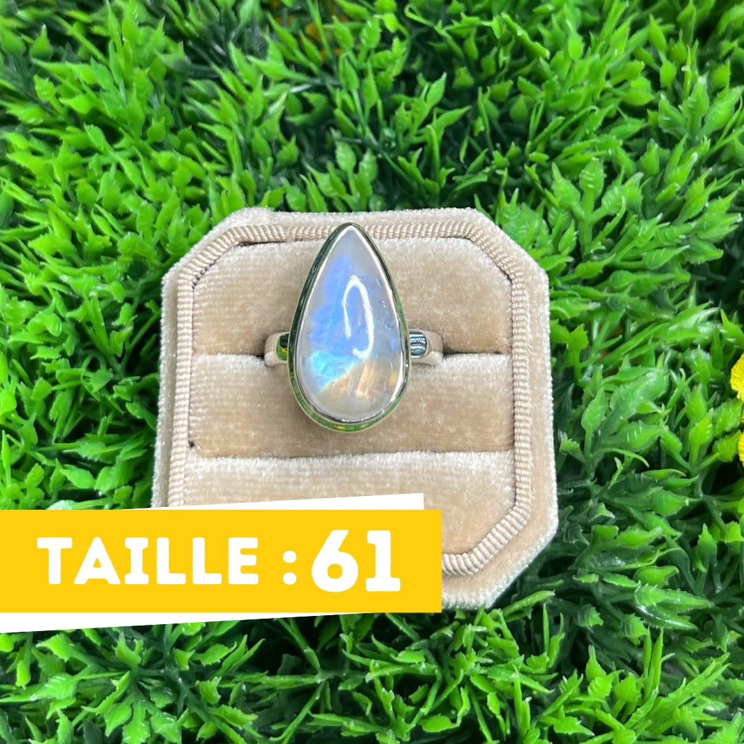 Bague Pierre de Lune Blue Fire #182