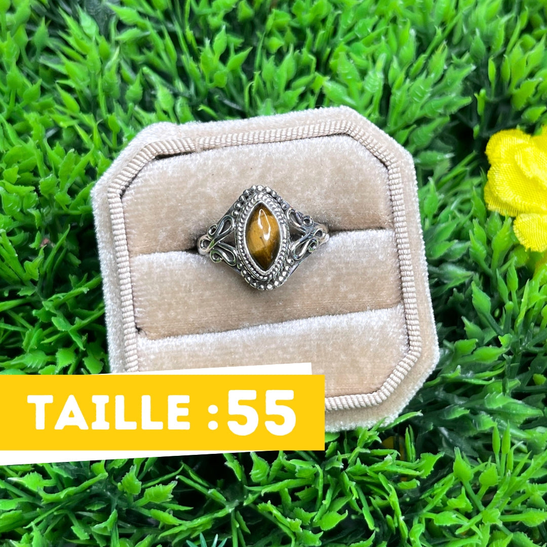 Bague Argent 925 Oeil de Tigre #22