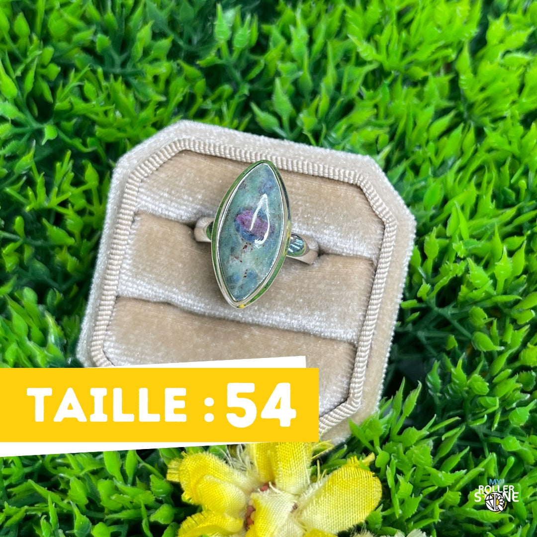 Bague Argent Rubis Fuchsite #12