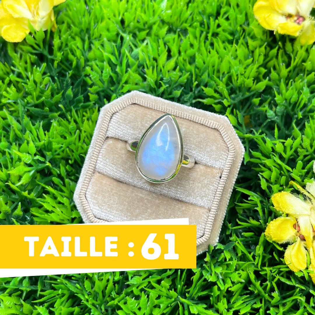 Bague Pierre de Lune Blue Fire #65