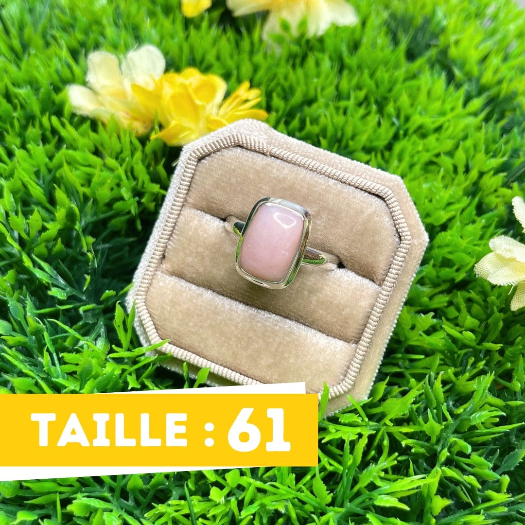 Bague Argent Opale Rose #37