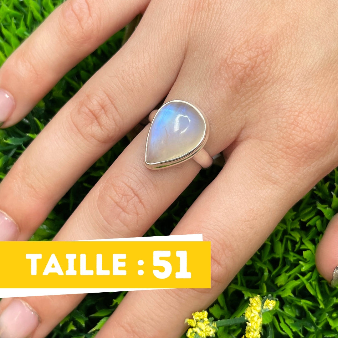 Bague Pierre de Lune Blue Fire #72