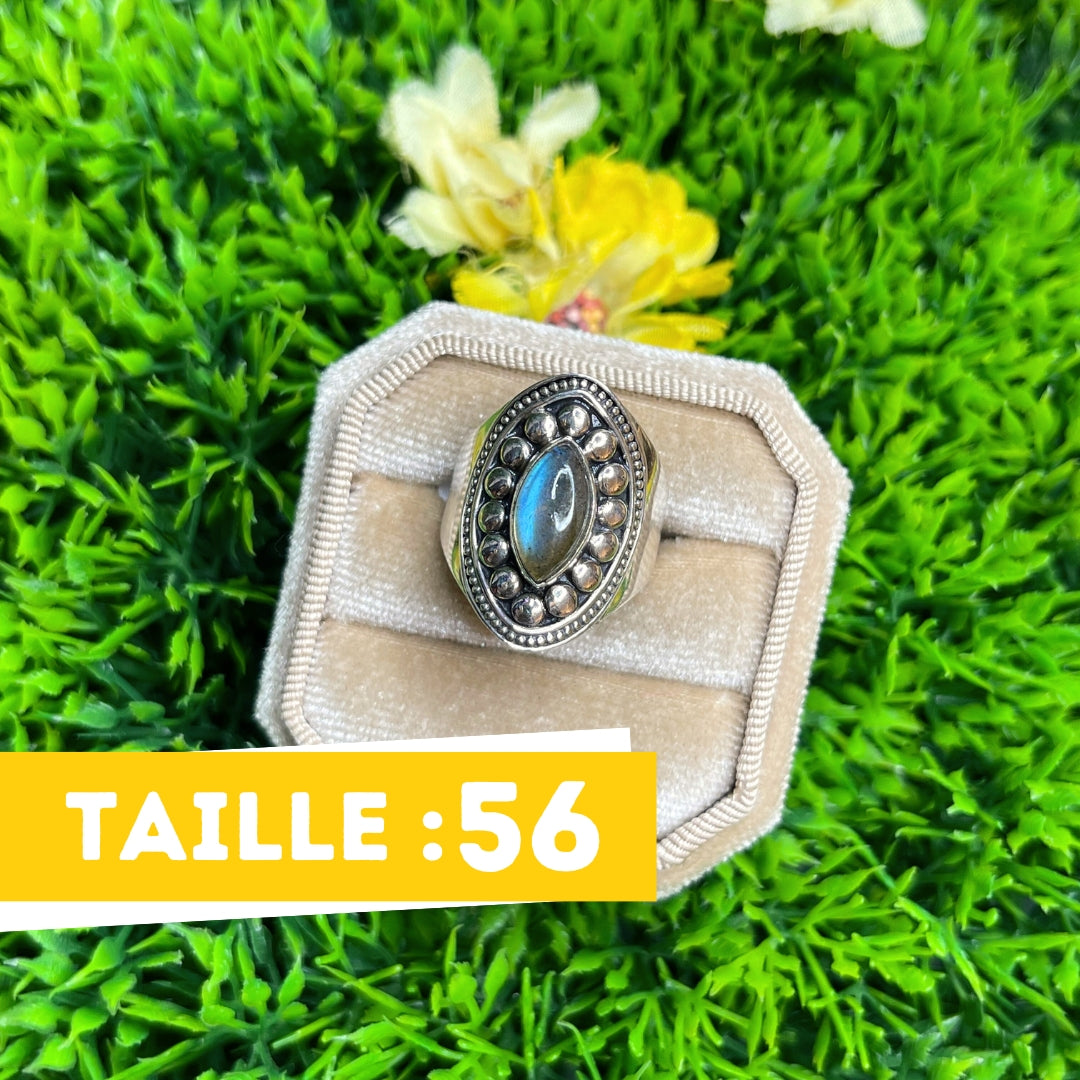 Bague Argent 925 Labradorite Bluefire #111