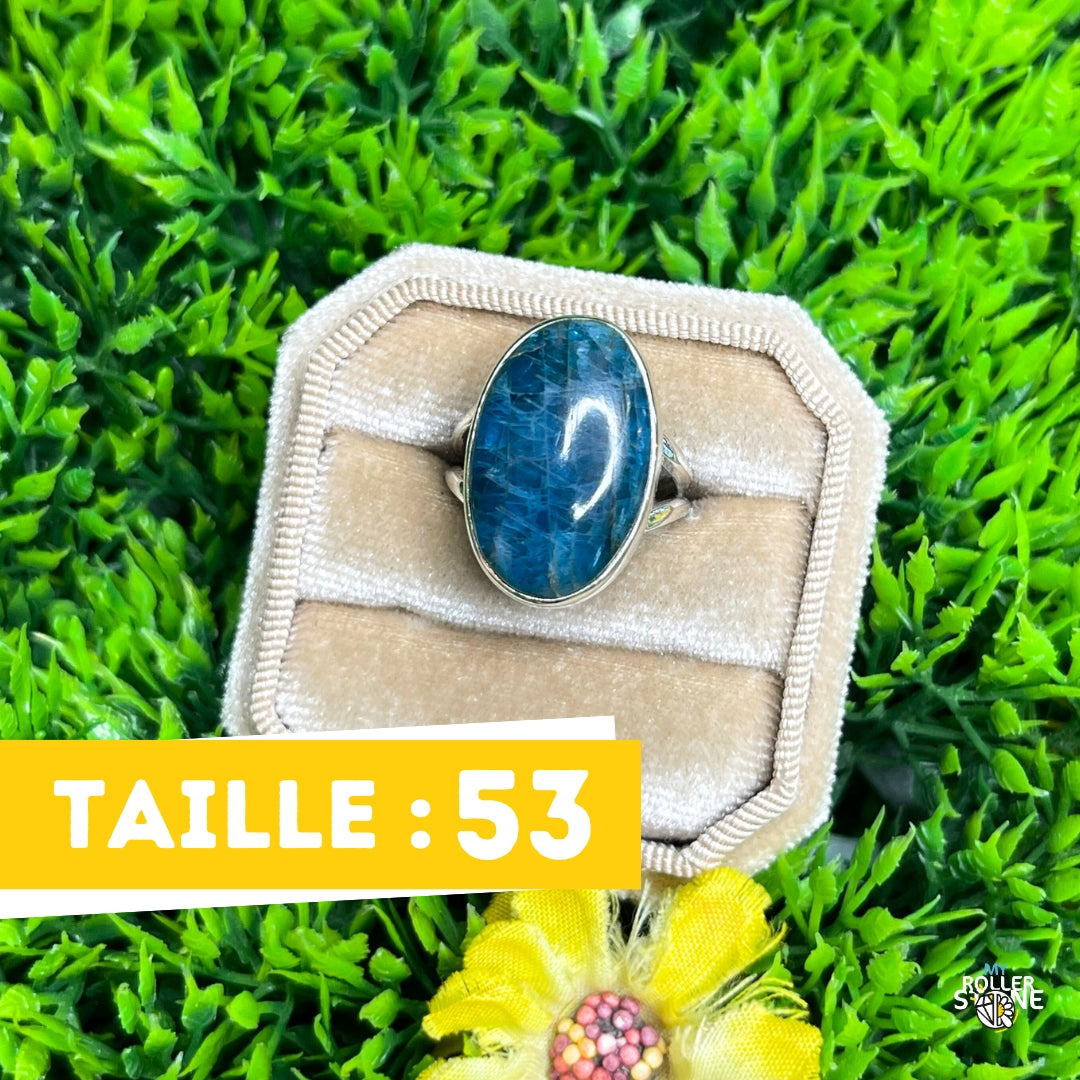 Bague Argent Apatite Néon #3