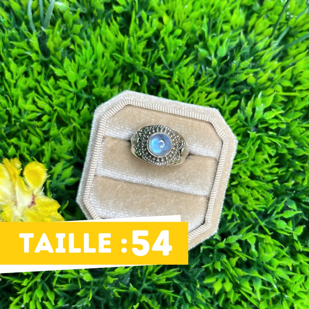 Bague Pierre de Lune Blue Fire #104