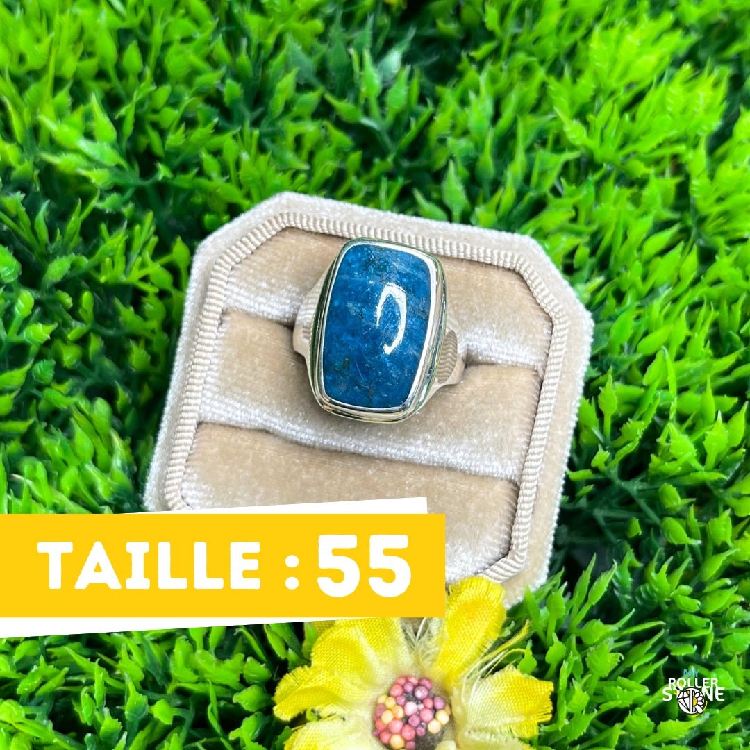 Bague Argent Apatite Néon #8