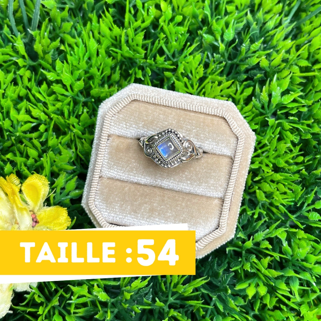 Bague Pierre de Lune Blue Fire #103