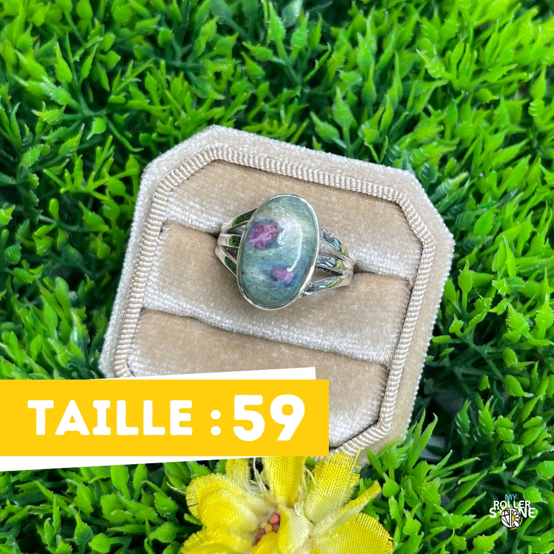 Bague Argent Rubis Fuchsite #19