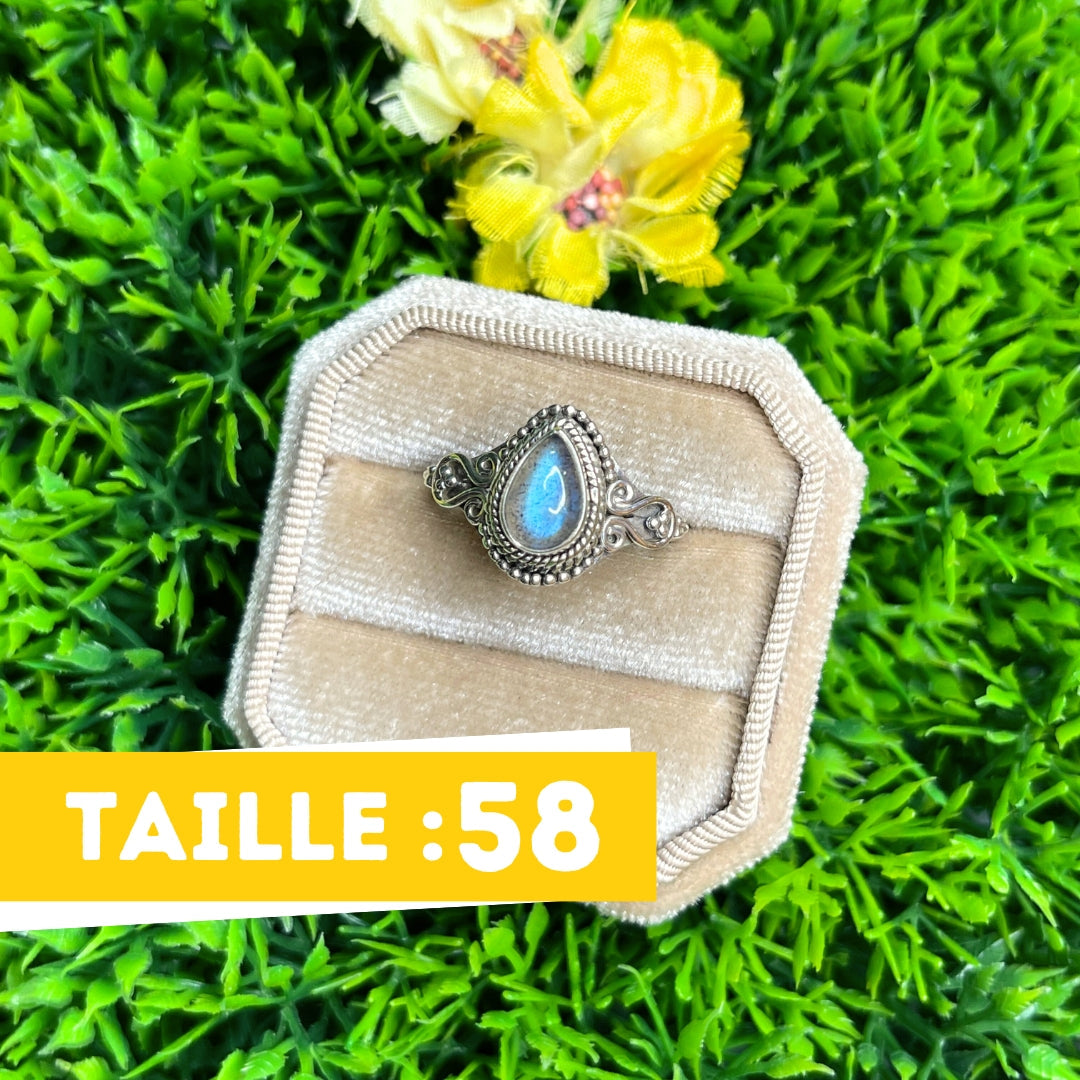 Bague Argent 925 Labradorite Bluefire #105