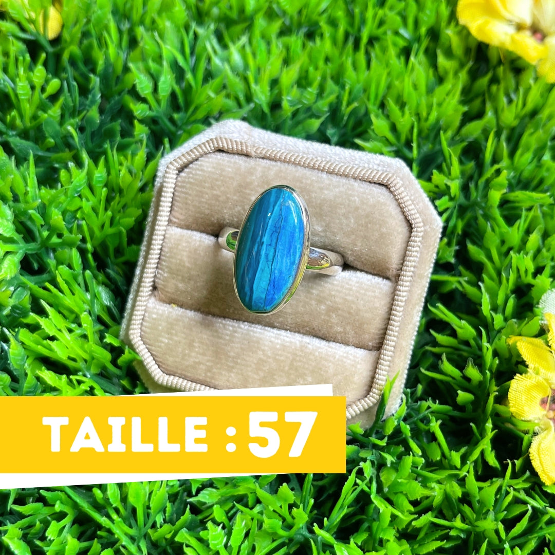 Bague Opale Bleue du Pérou #48