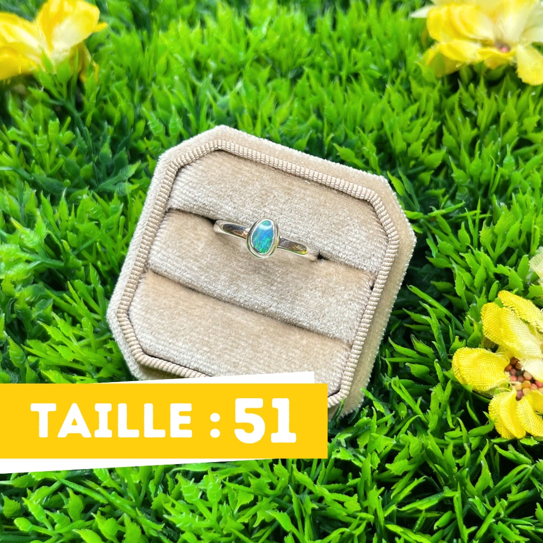 Bague Argent Opale Australienne #10