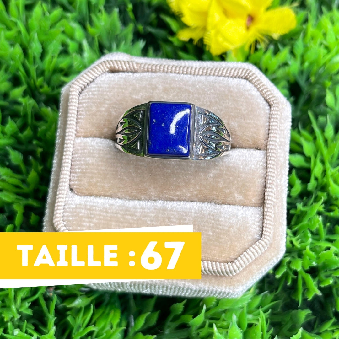 Chevalière Argent Lapis Lazuli Flèche #5