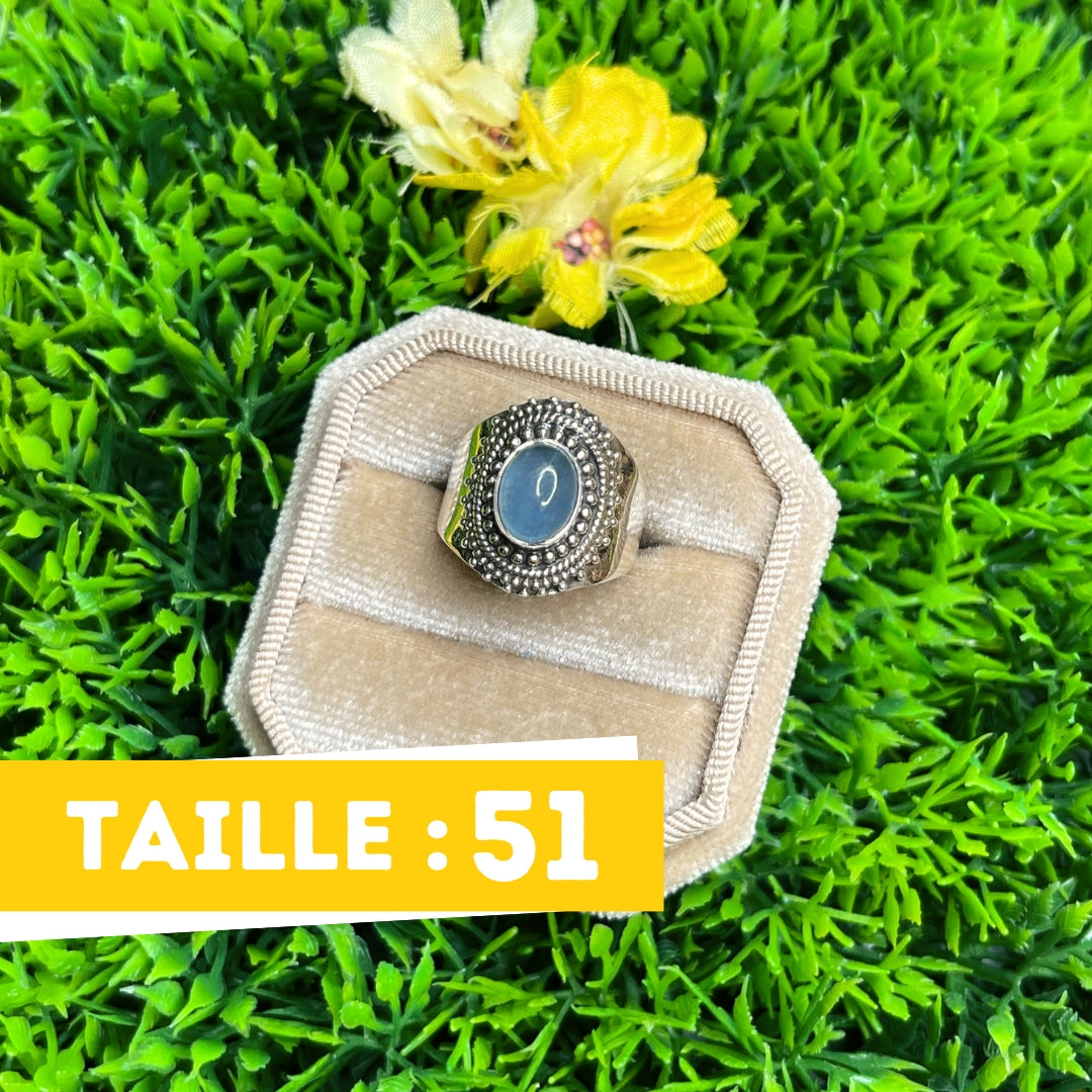 Bague Argent Aigue Marine #60