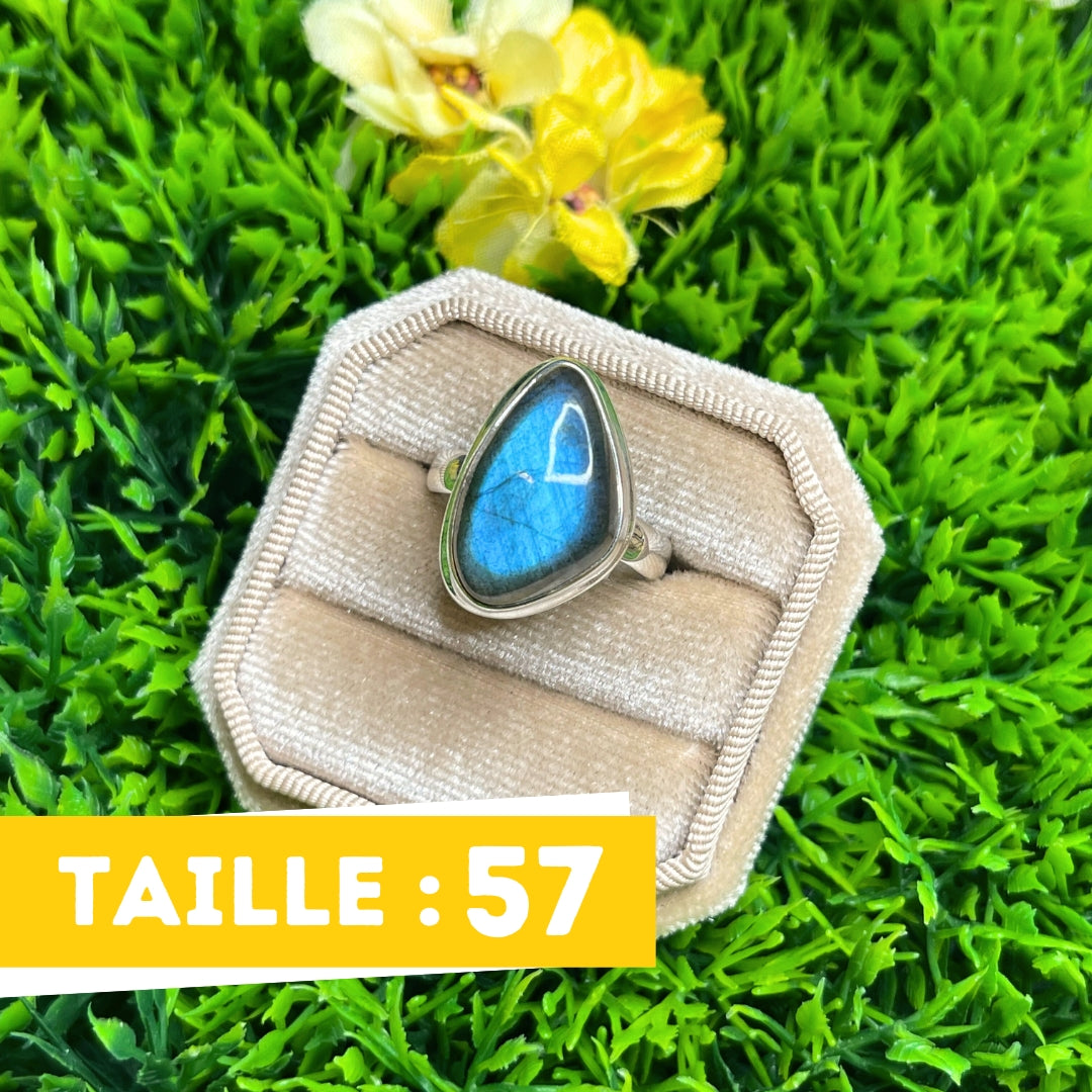 Bague Argent Labradorite Bluefire #76