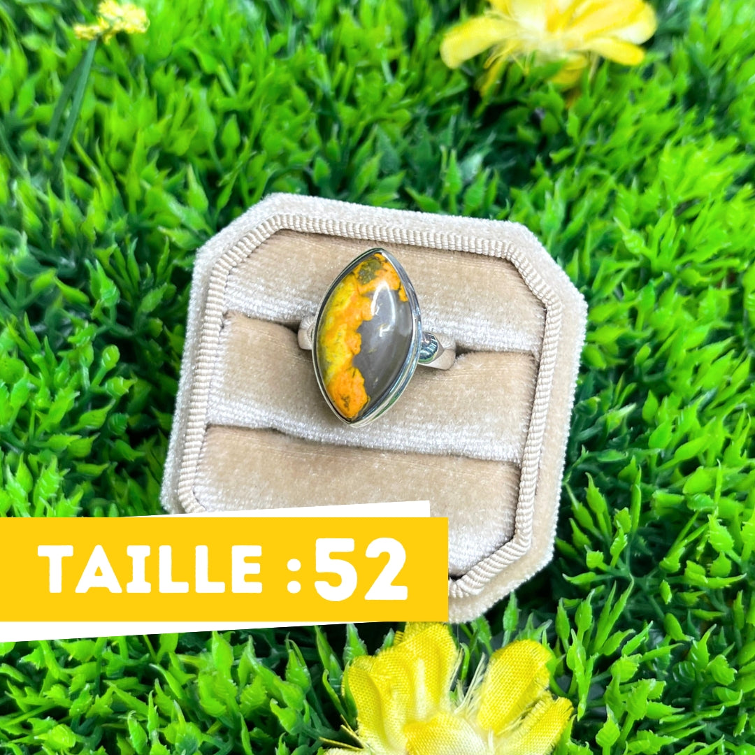 Bague Argent Jaspe Bumblebee #7