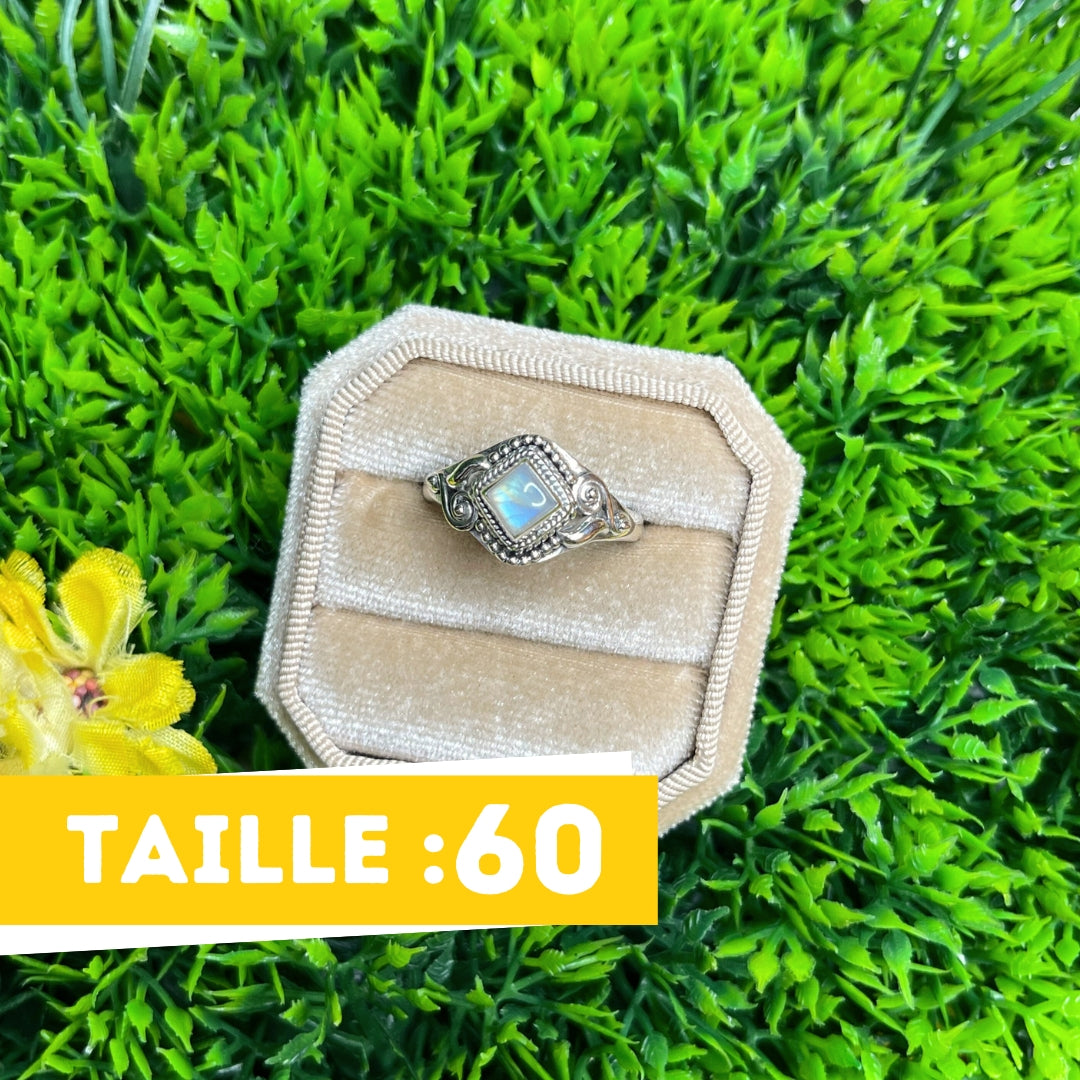 Bague Pierre de Lune Blue Fire #105