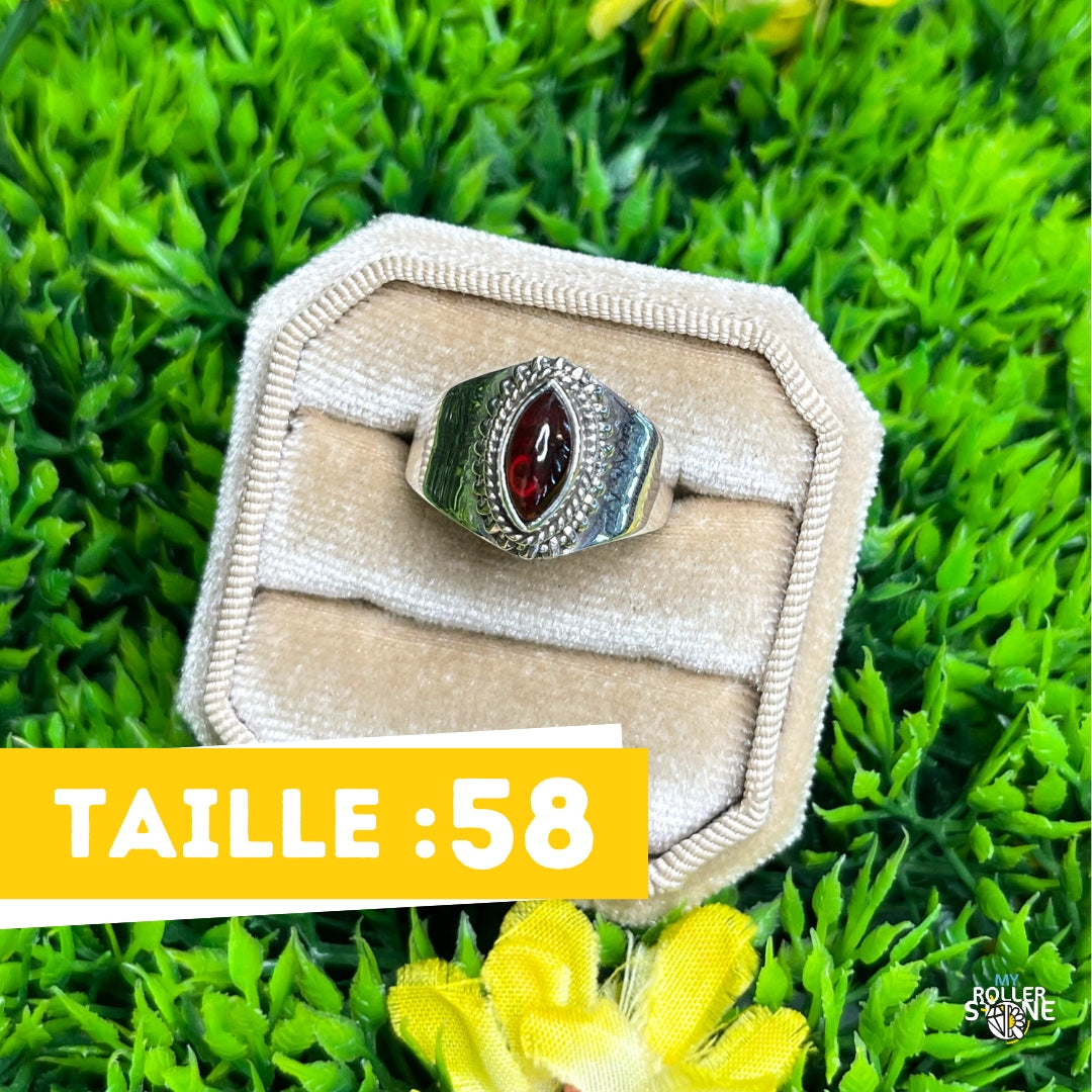 Bague Argent Grenat #1