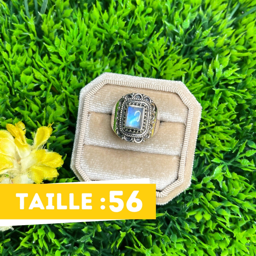 Bague Pierre de Lune Blue Fire #135