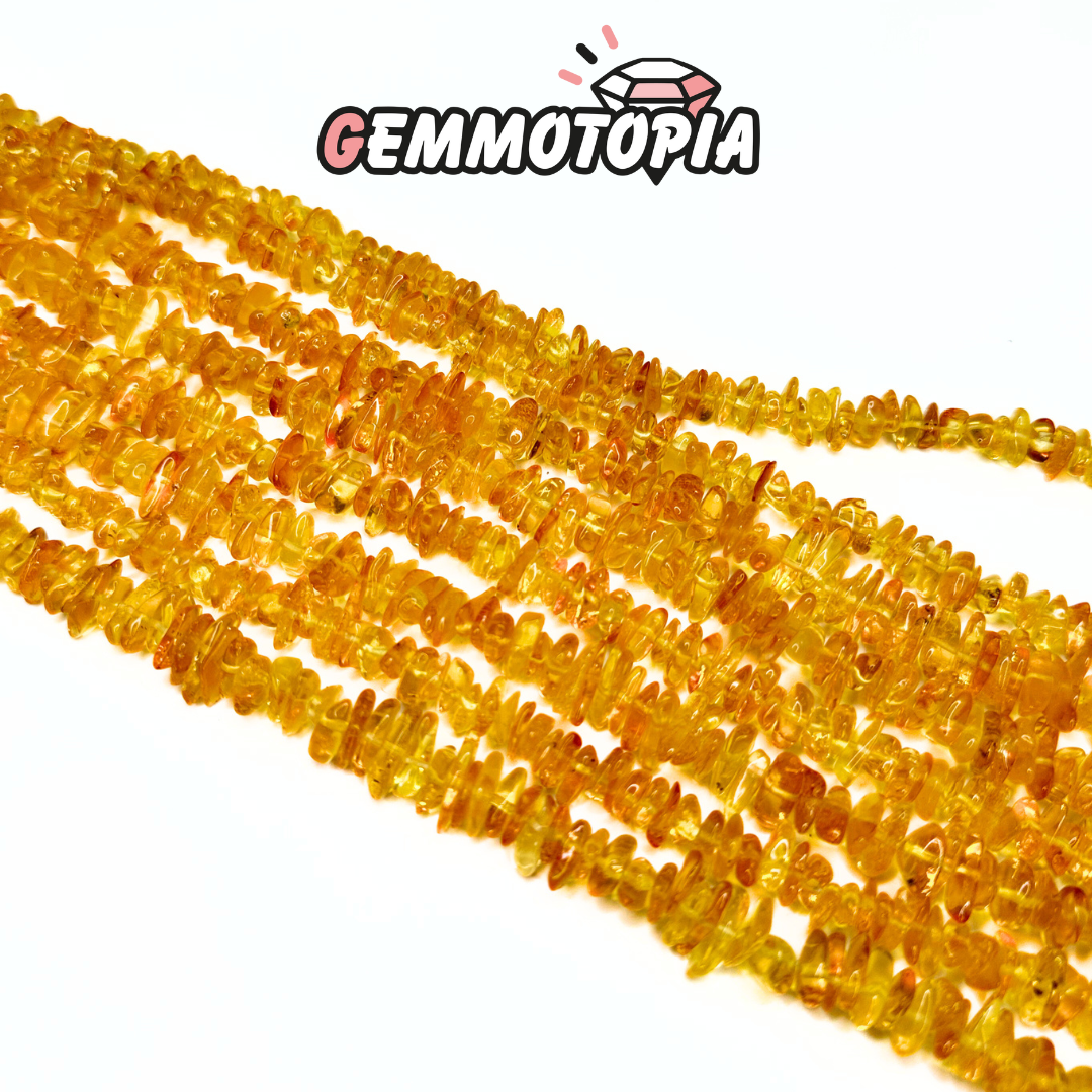 Perle Chips Ambre Citron 40 cm