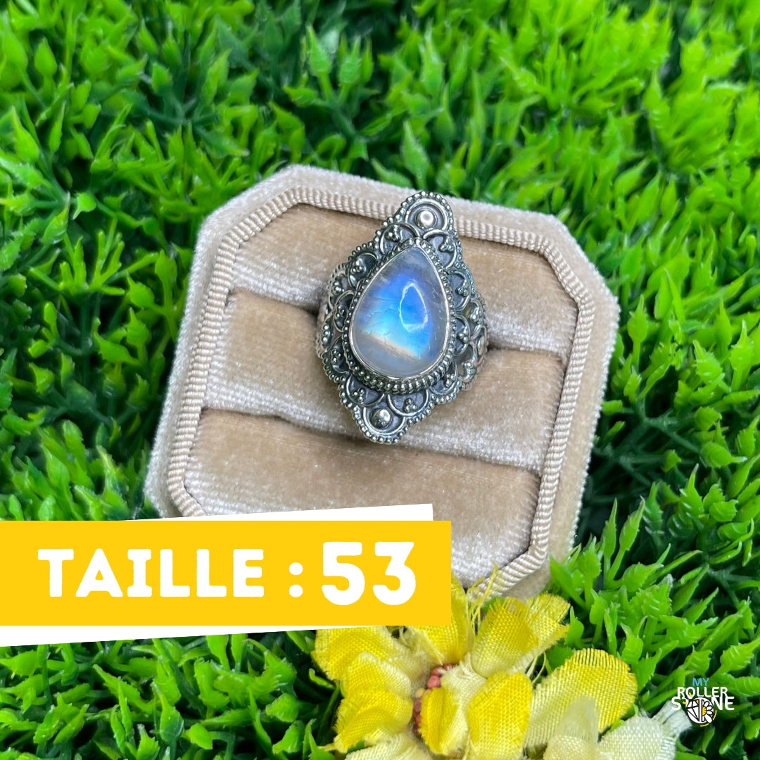 Bague Argent 925 Pierre de Lune #378