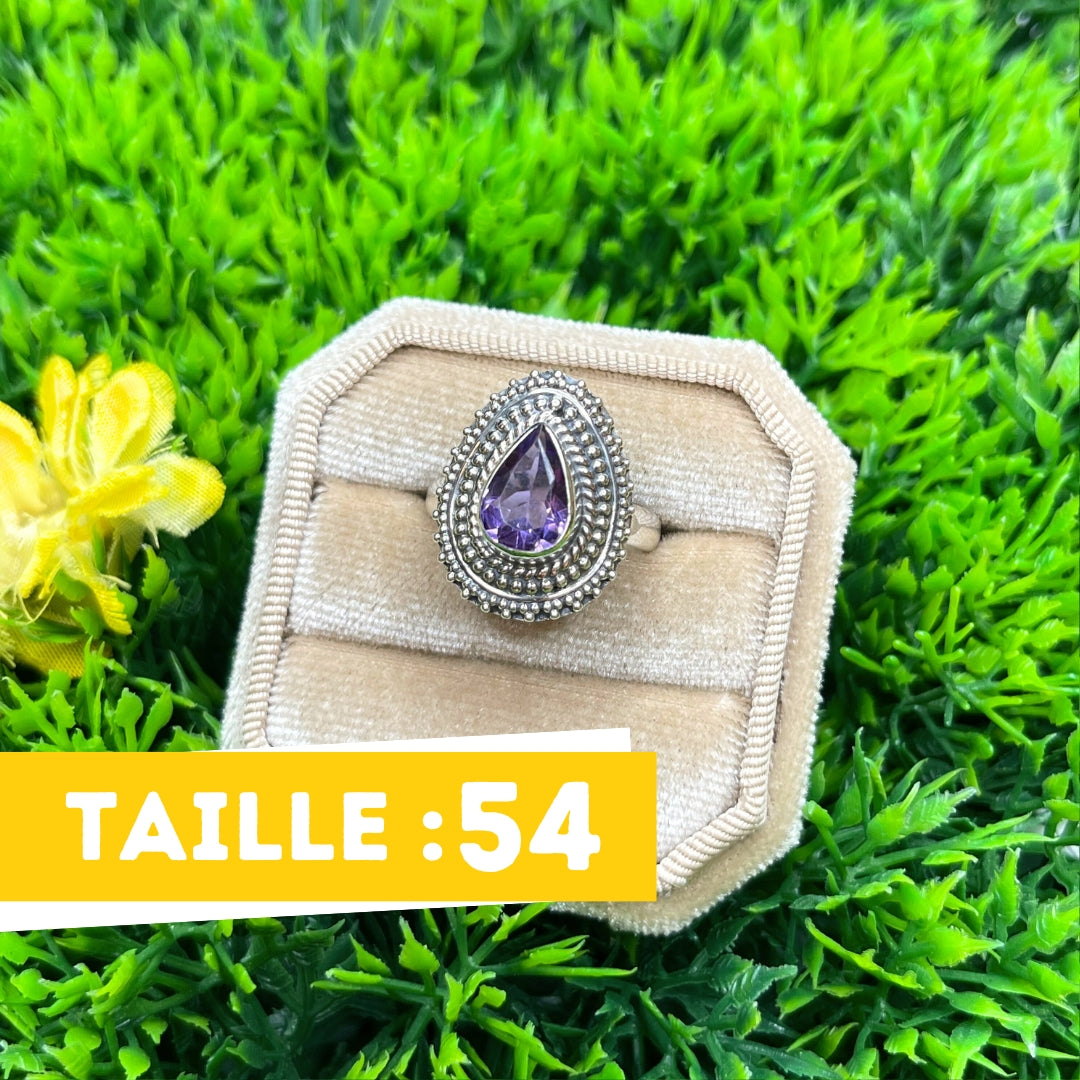 Bague Argent Améthyste #38