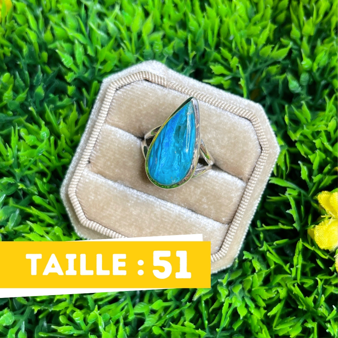 Bague Opale Bleue du Pérou #23