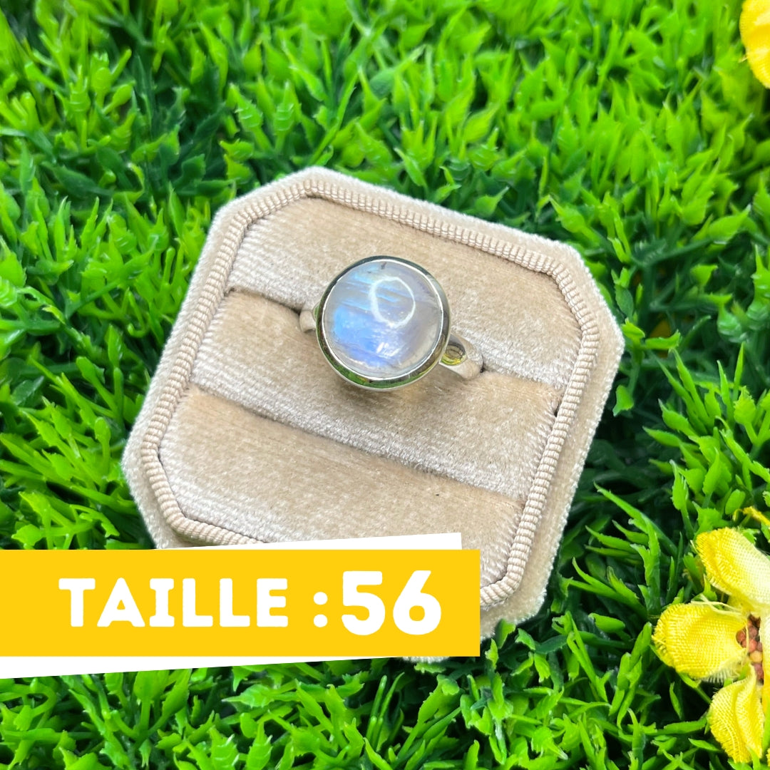 Bague Pierre de Lune Blue Fire #45