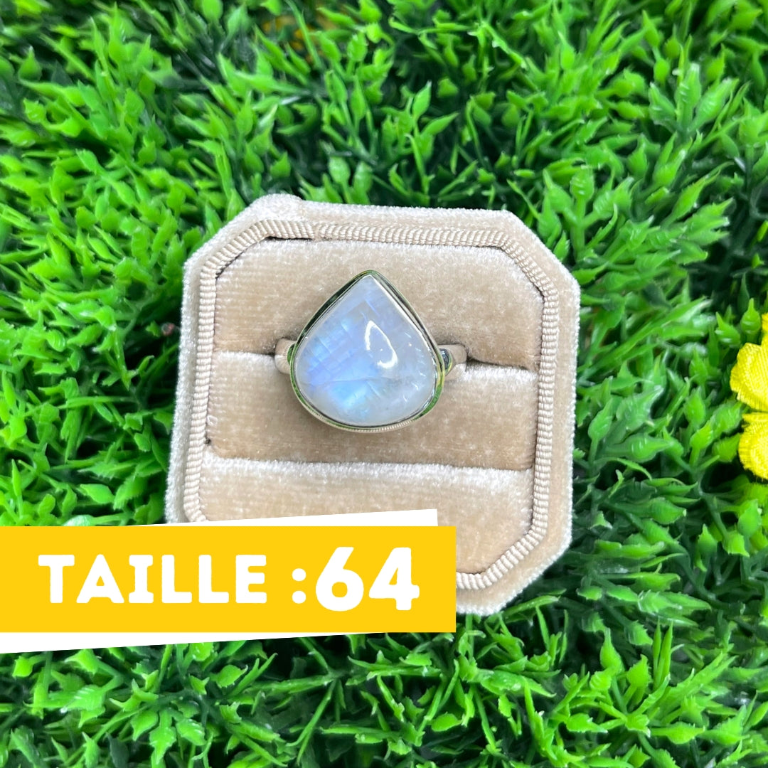 Bague Pierre de Lune Blue Fire #166