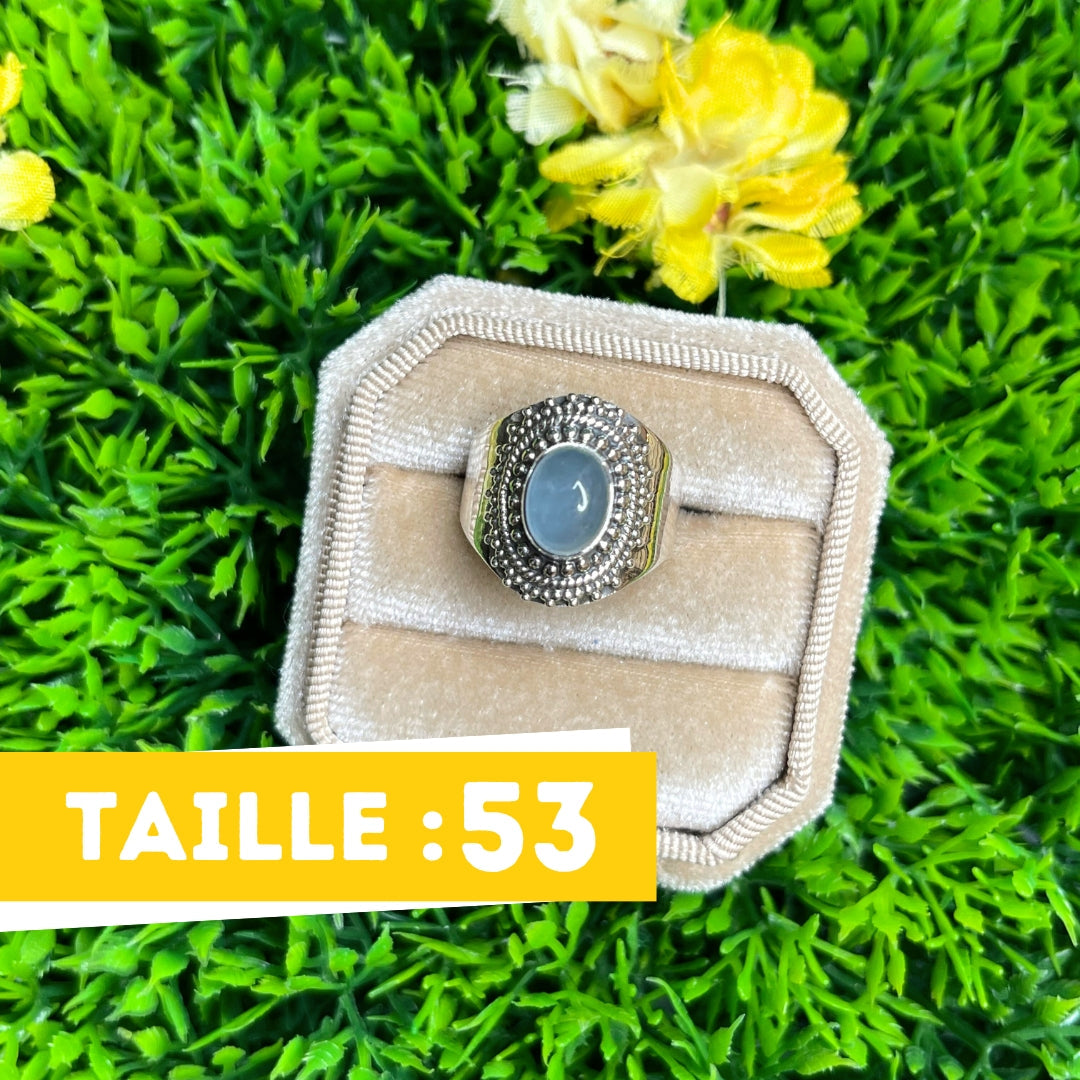 Bague Argent Aigue Marine #48