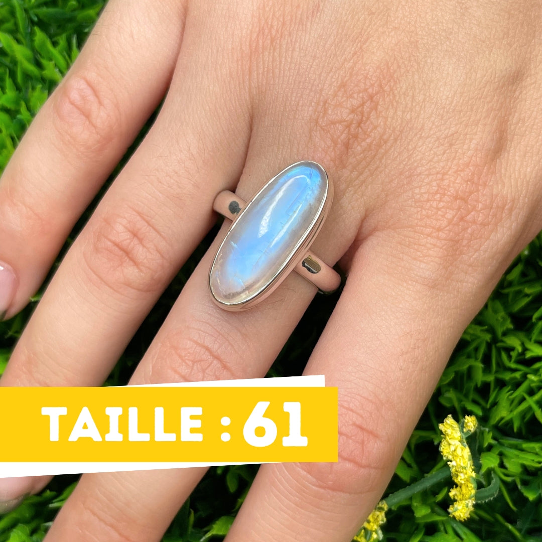 Bague Pierre de Lune Blue Fire #62