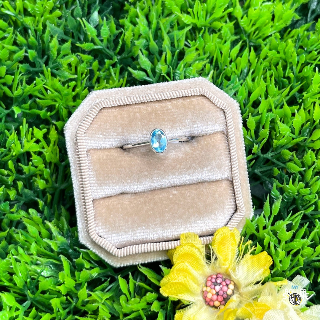 Bague Argent Apatite Néon #12