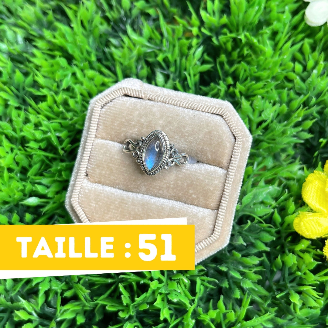 Bague Argent 925 Labradorite Bluefire #48