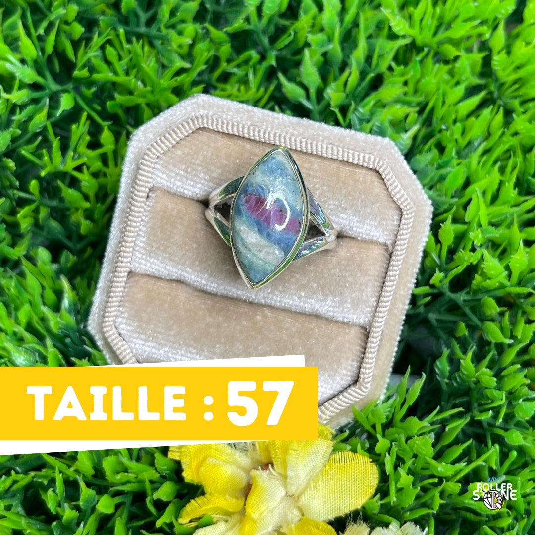 Bague Argent Rubis Fuchsite #13