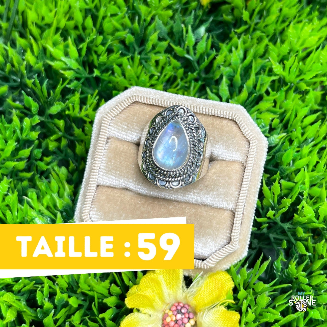 Bague Argent 925 Pierre de Lune #387