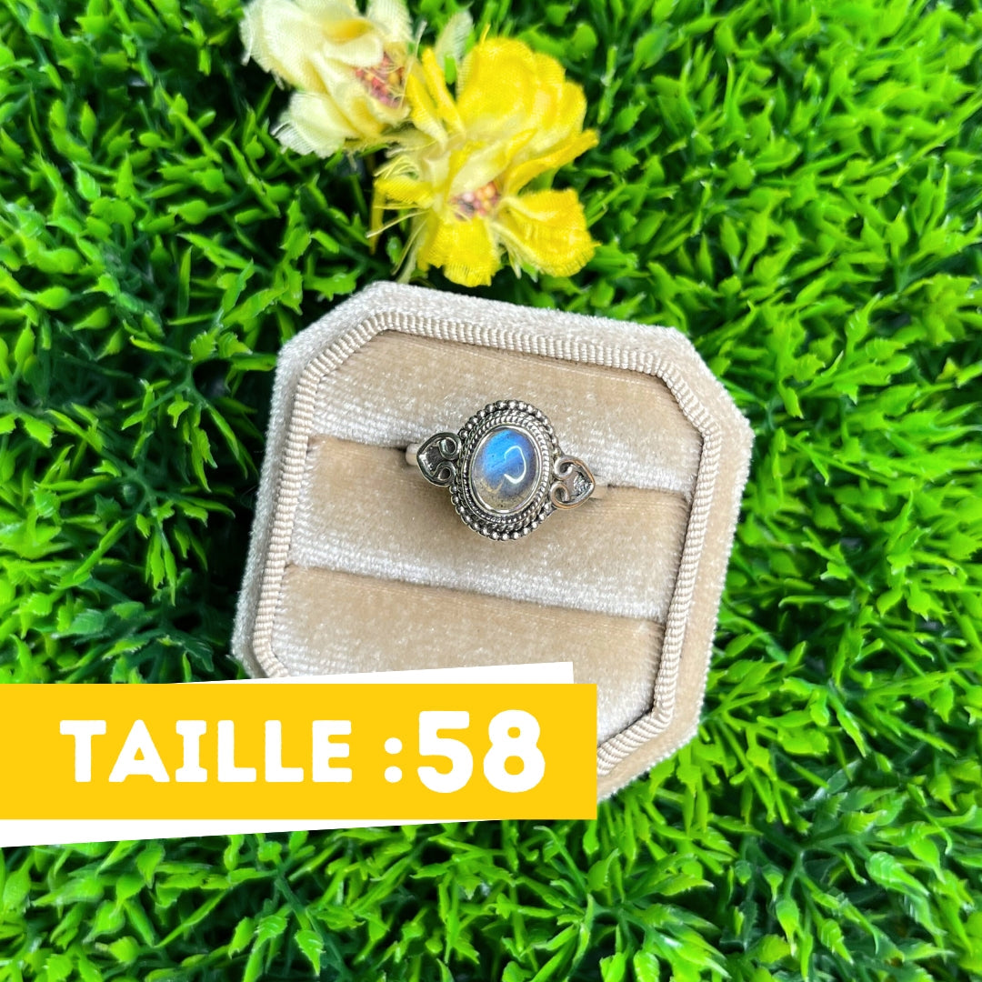 Bague Argent 925 Labradorite Bluefire #104