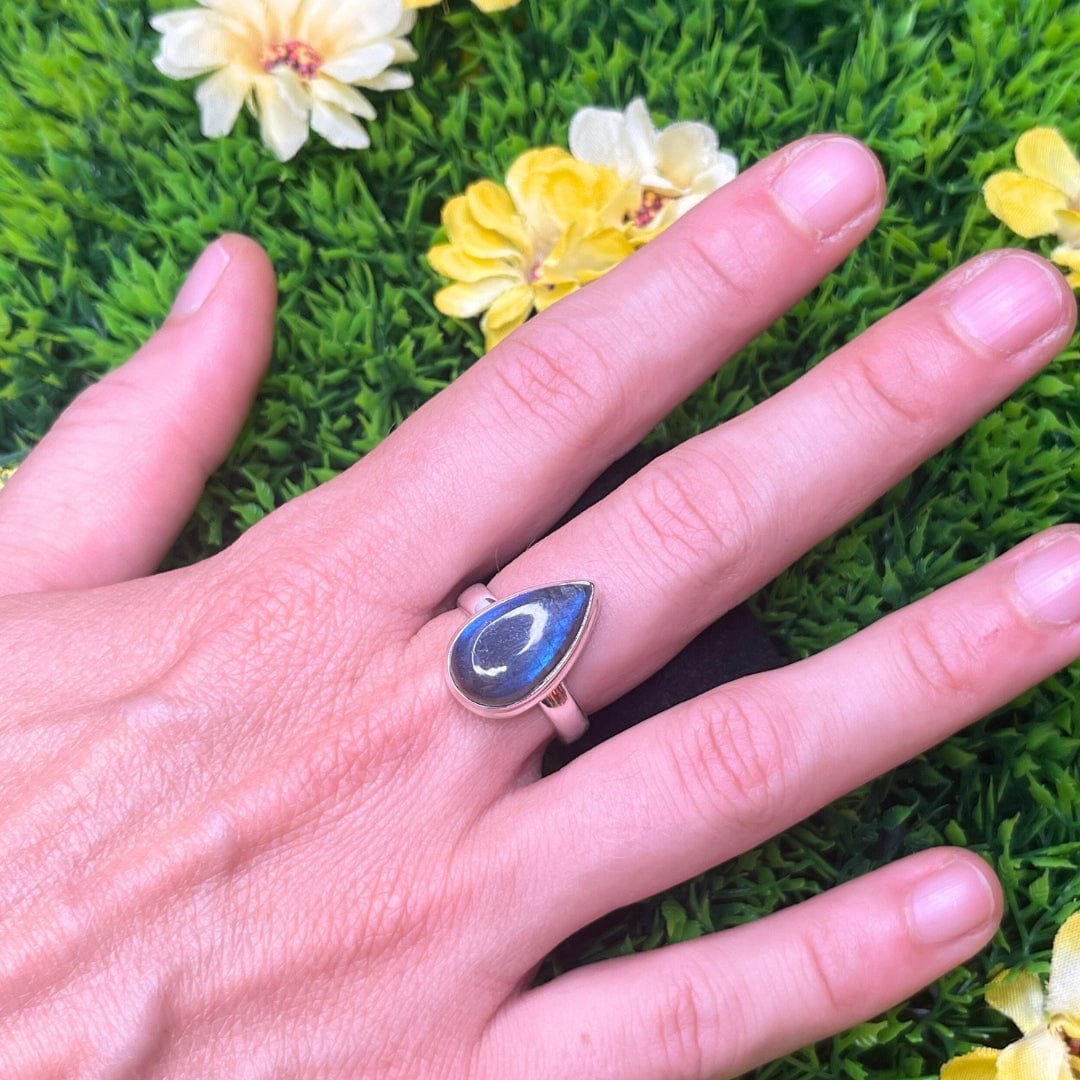 Bague Argent Labradorite Bluefire #7