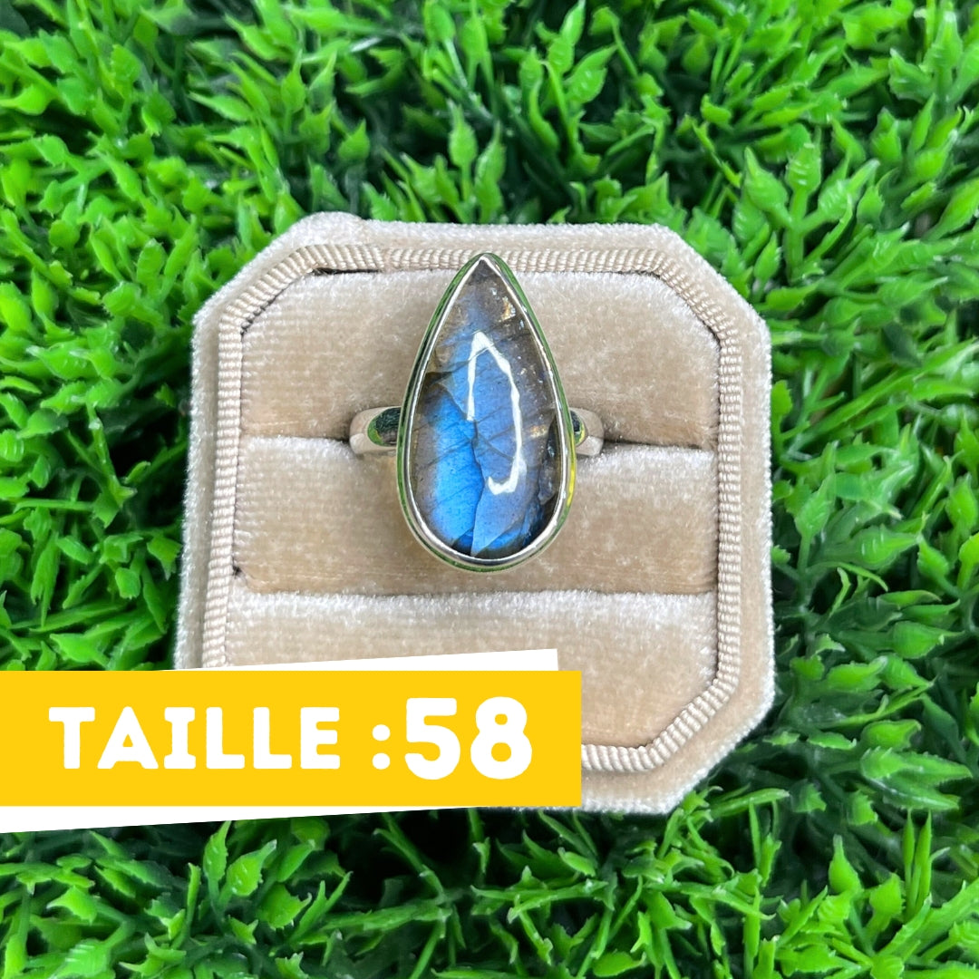 Bague Argent Labradorite Bluefire #197