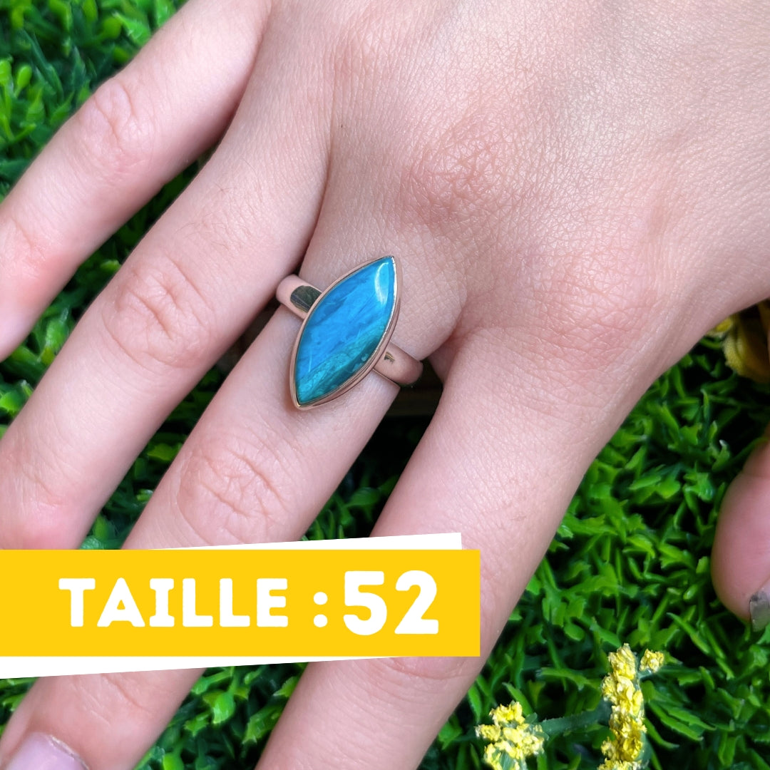 Bague Opale Bleue du Pérou #36