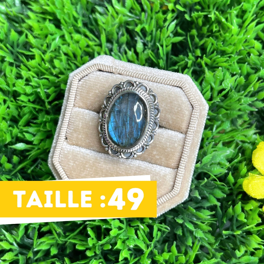 Bague Argent 925 Labradorite Bluefire #49