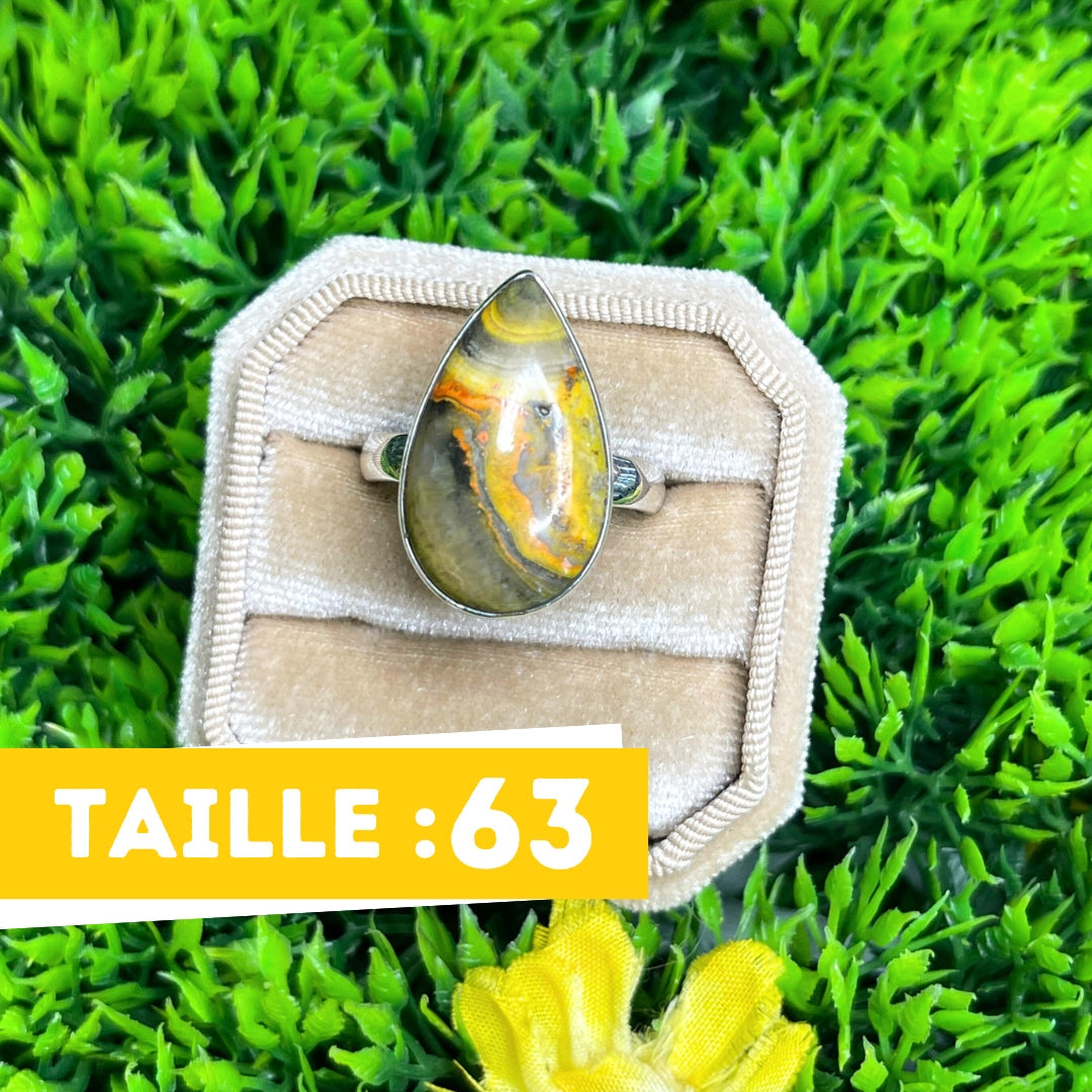 Bague Argent Jaspe Bumblebee #6