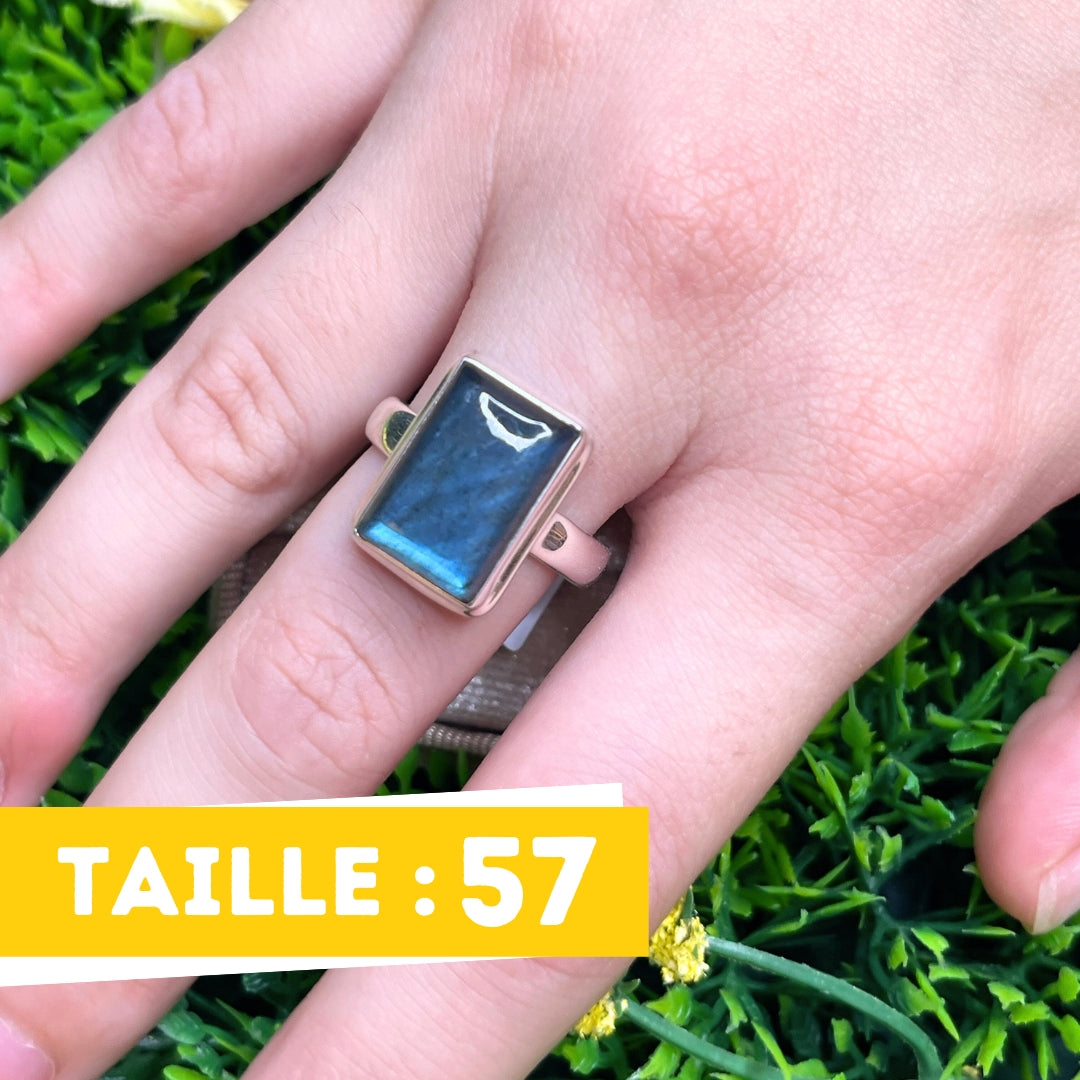 Bague Argent Labradorite Bluefire #56