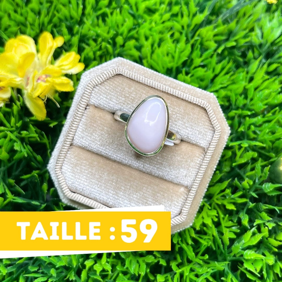 Bague Argent Opale Rose #9