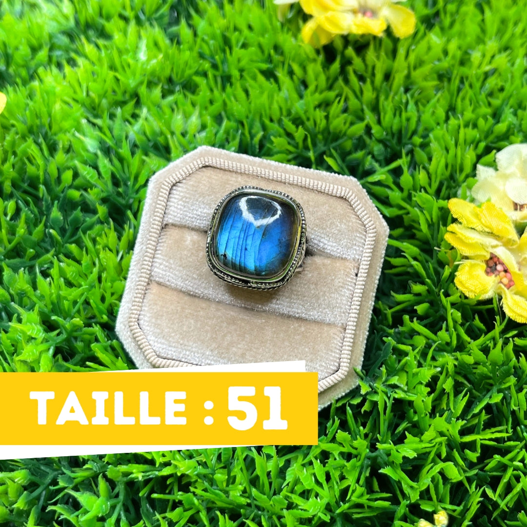 Bague Argent Labradorite Bluefire #86