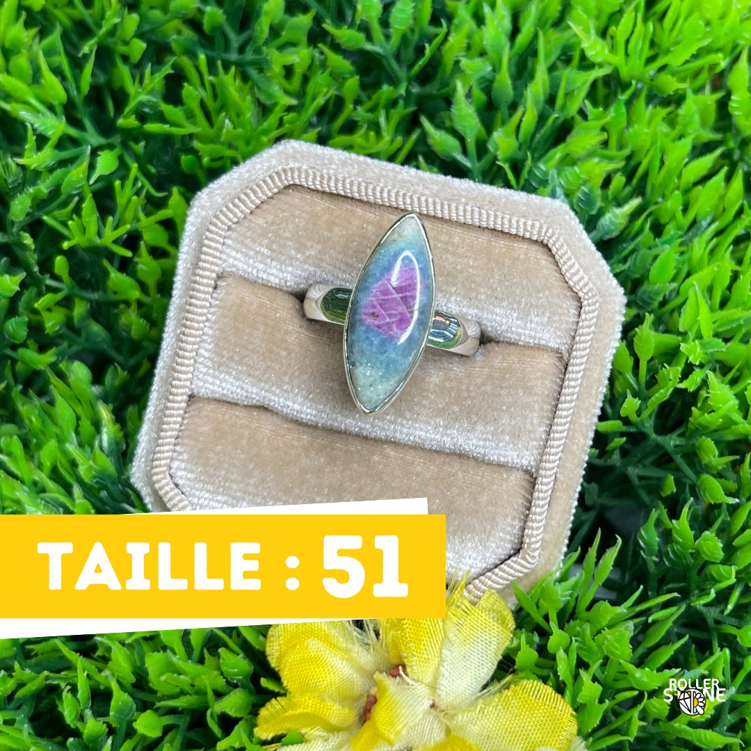 Bague Argent Rubis Fuchsite #5