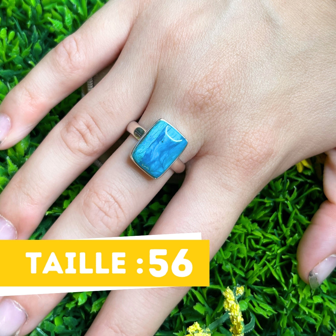 Bague Opale Bleue du Pérou #47