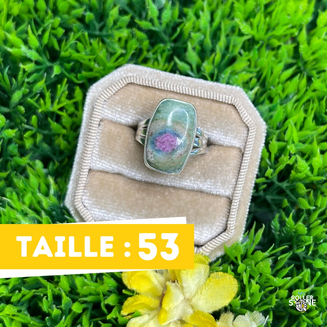 Bague Argent Rubis Fuchsite #14